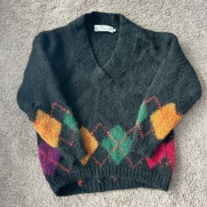 Rafaella Charcoal Mohair Blend Sweater Vintage 90s